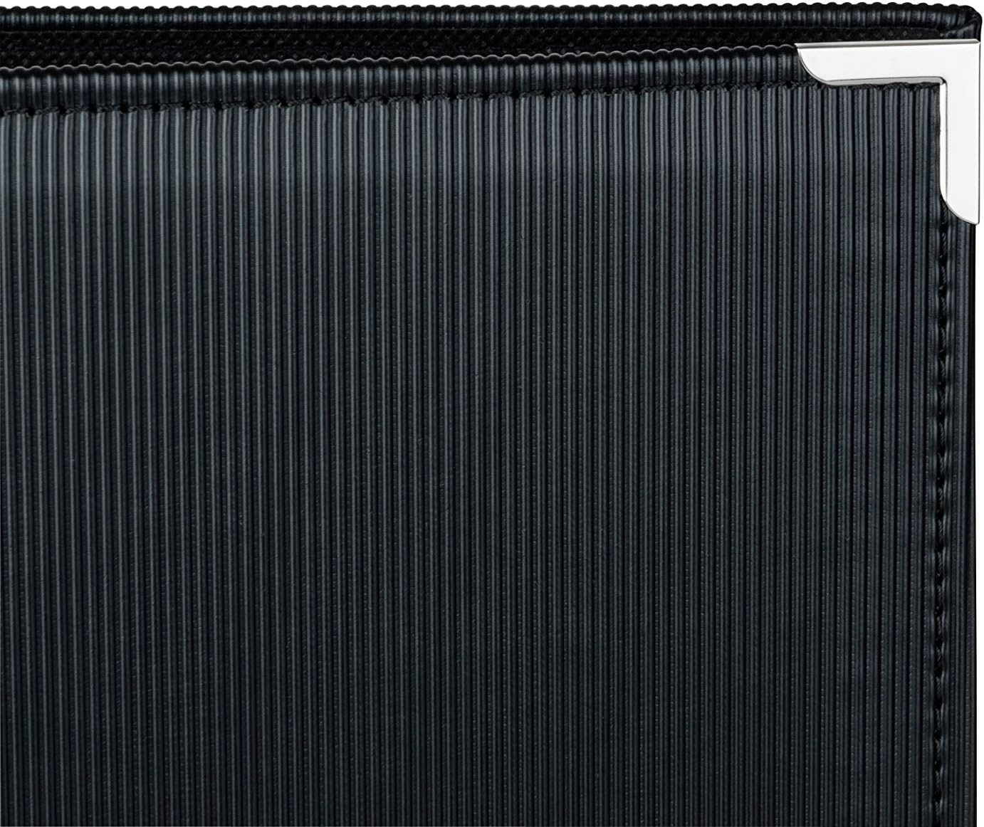 Kenro Black Textured Photo Album (200 Photos), 6x4"/10x15cm Photograph Album with Silver Corners & Slip-In Pages - Image 3