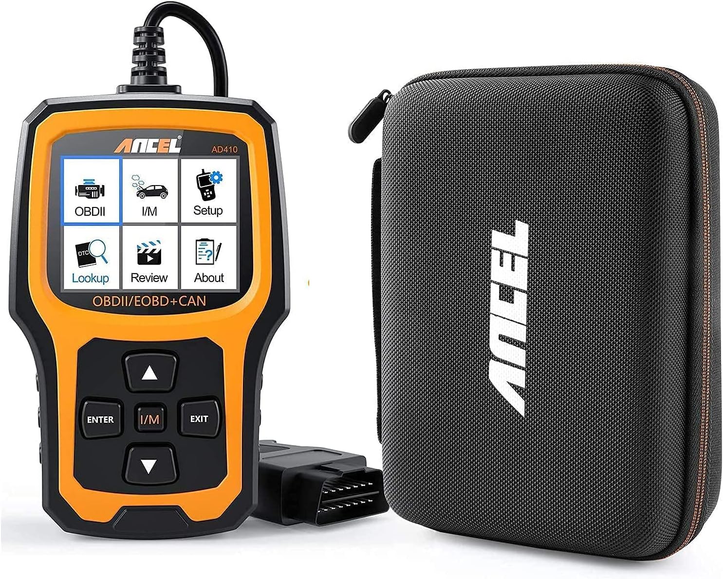 ANCEL AD410 Enhanced OBD II Vehicle Code Reader Automotive OBD2 Scanner with ANCEL Protective Case Storage Bag