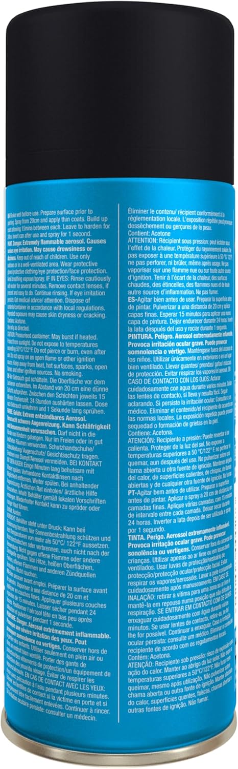 Hycote Black Spray Paint, Matt Black 13.5 Oz (Pack of 6) – Flat Non-Reflective Acrylic Finish – UV Resistant – Quick Drying – For Metal, Plastic, Automotive & Ceramic Surfaces, 400ml