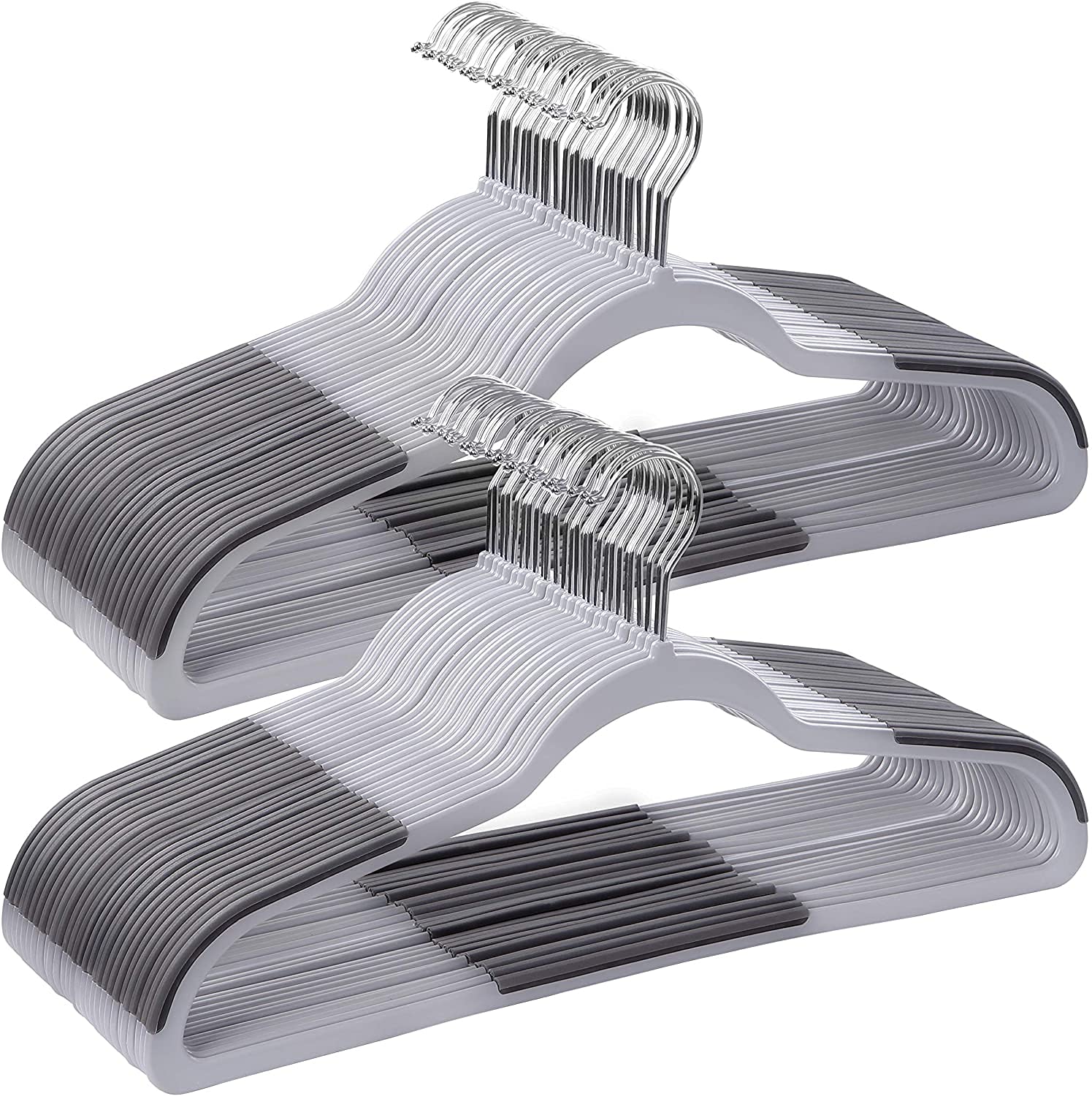 Red Dot Gift30-Pack Plastic Coat Hangers, Heavy Duty Durable Hangers with Non-Slip Piece, Premium Quality Plastic Suits Hangers, 0.5 cm Thickness Space Saving, 360º Swivel Hooks, 45 cm Wide