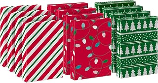 Hallmark Gift Boxes Lights Trees Stripes