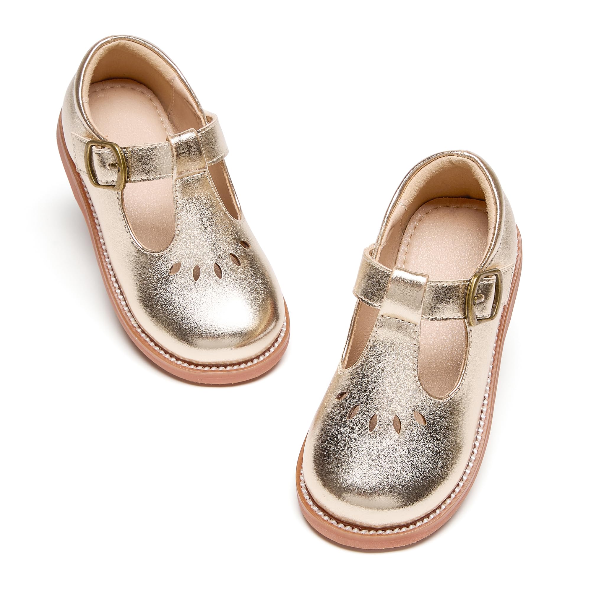 GINFIVE Toddler Girls Mary Jane School Oxford Dress Flat Shoes for Wedding