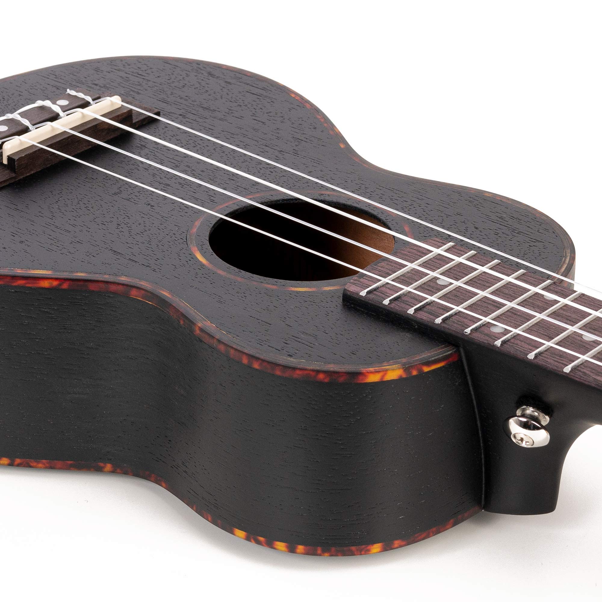 Cascha, ukulele soprano, nero, mogano, set di 3 plettri colorati, custodia per ukulele soprano, ukulele di alta qualità, in mogano, nero, piccola chitarra hawaiana per principianti avanzati
