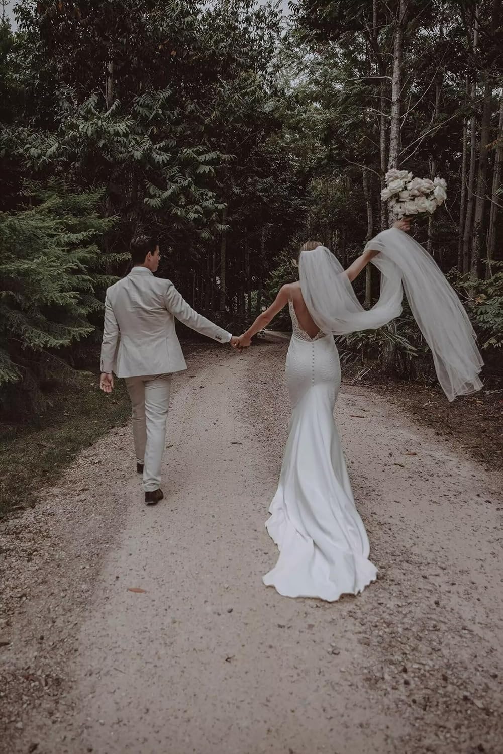 Mermaid Wedding Dresses for Bride 2026 Lace Appliques Boho Beach Satin Bridal Gown with Train for Women