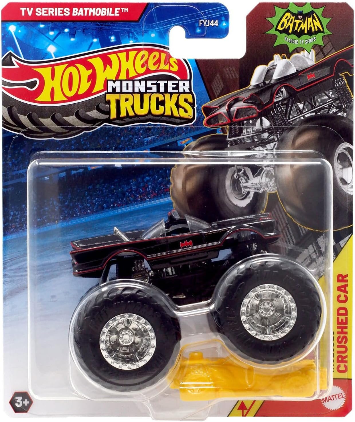 Hot Wheels TV Series Bat Mobile, Includes Crushed car 1:64 Scale die cast