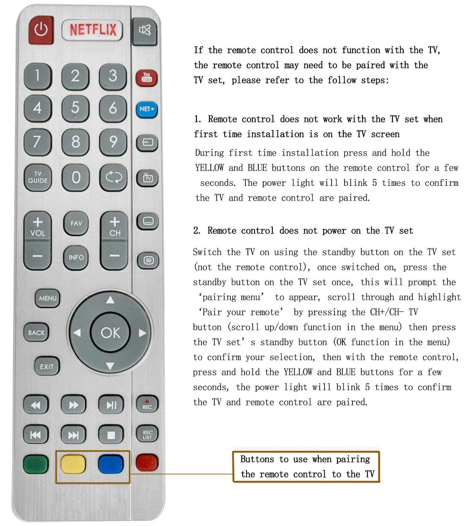 Télécommande D'origine Pour Téléviseur Sharp LC-55CUG8462ES - Neuve En Emballage