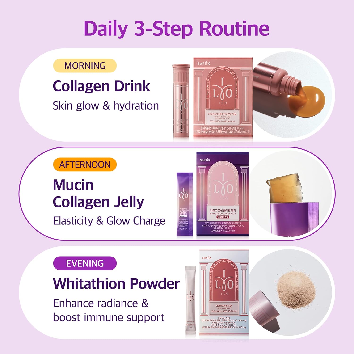 ILO Mucin Collagen Jelly Stick – 300 Dalton Ultra-Absorption, Plant-Based Mucin & Low-Molecular Fish Collagen for Radiant Glow – Korean Skin Glow Booster, Donut Peach Flavor, 10 Sticks
