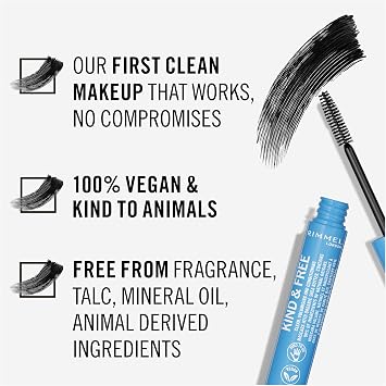 Rimmel Kind + Free Volume & Length Mascara, Black, 7ml (Pack of 2)