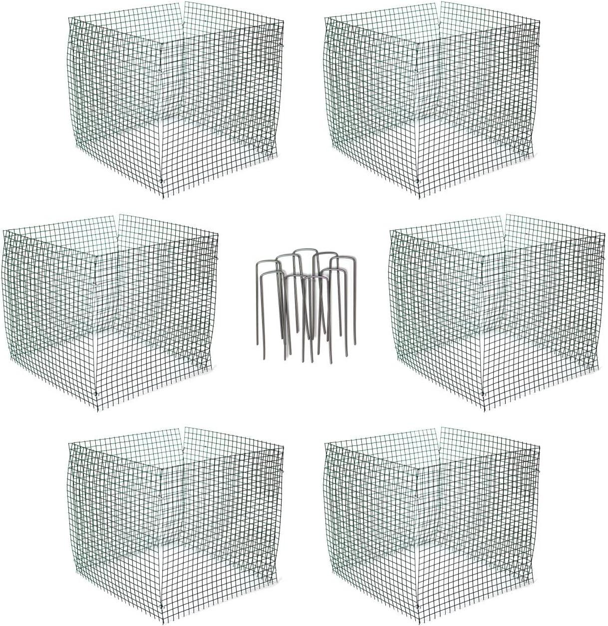 6 New Small Wire Plant Protectors, 12 square, 12 high (Vinyl Coated Rust Resistant Wire)
