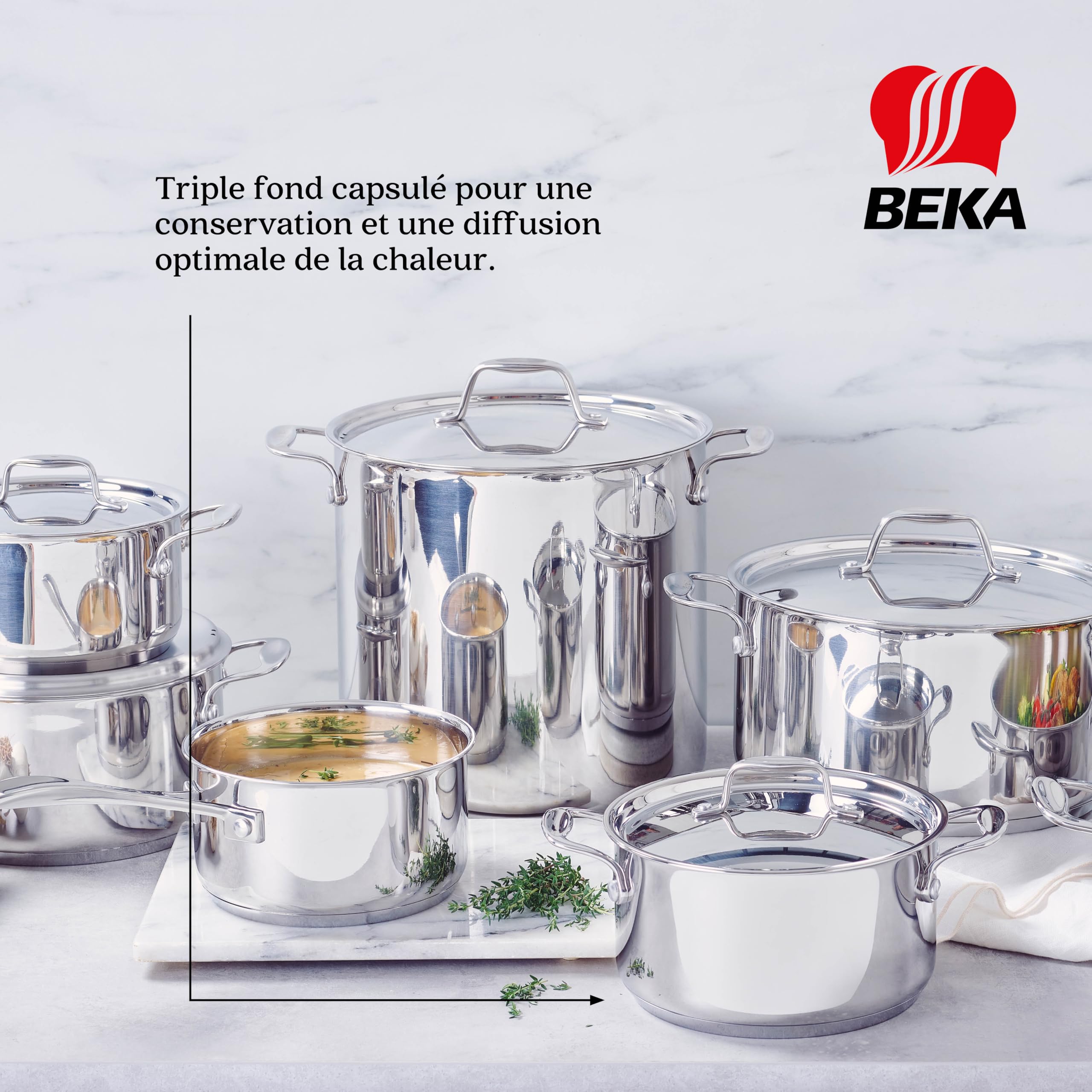Beka Chef Cacerola Acero Inoxidable 20 cm con Tapa
