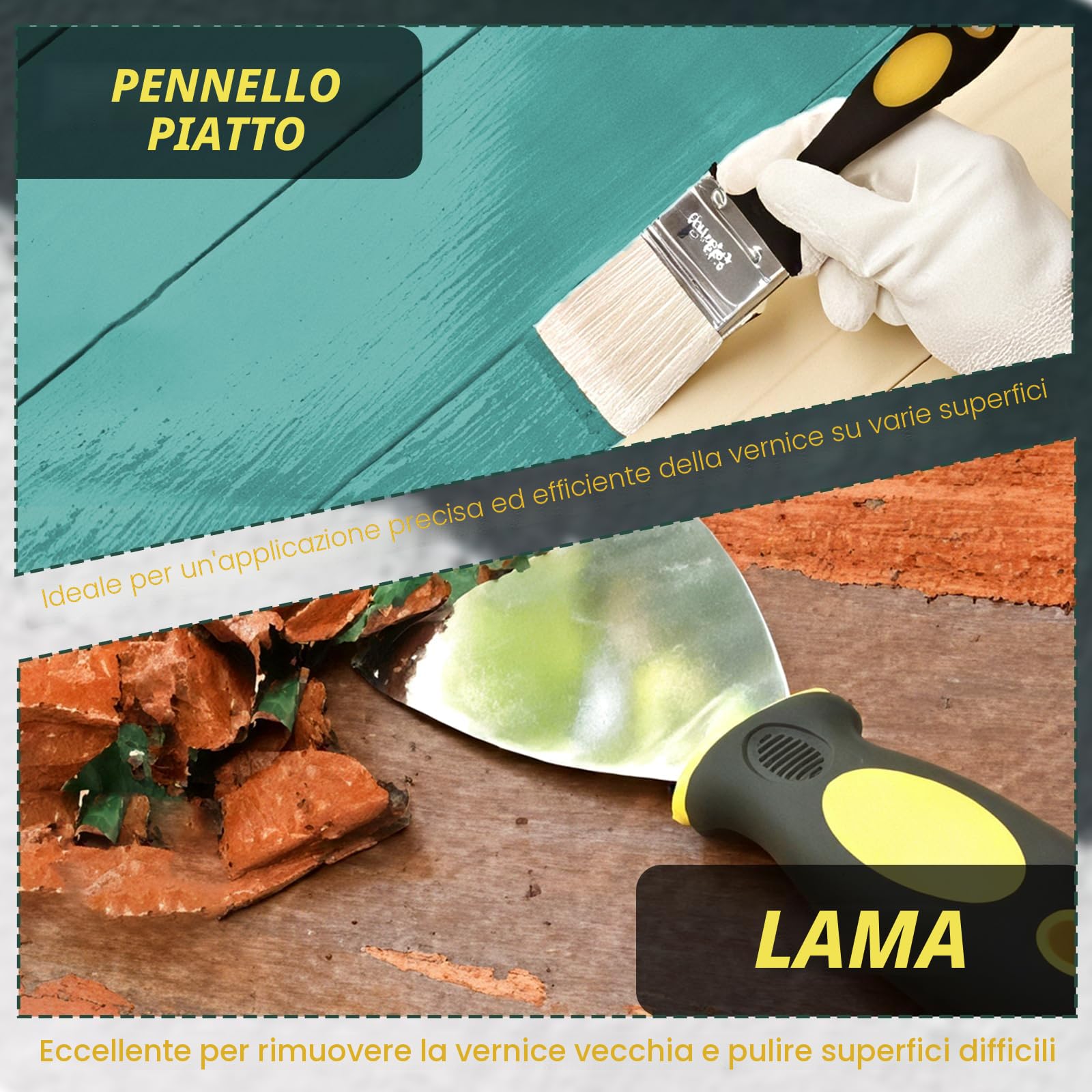 Set di 18 rulli per pittura con asta di estensione, kit di decorazione per la casa, rulli e vassoio con pennelli, set di rulli per dipingere pareti, soffitti, porte