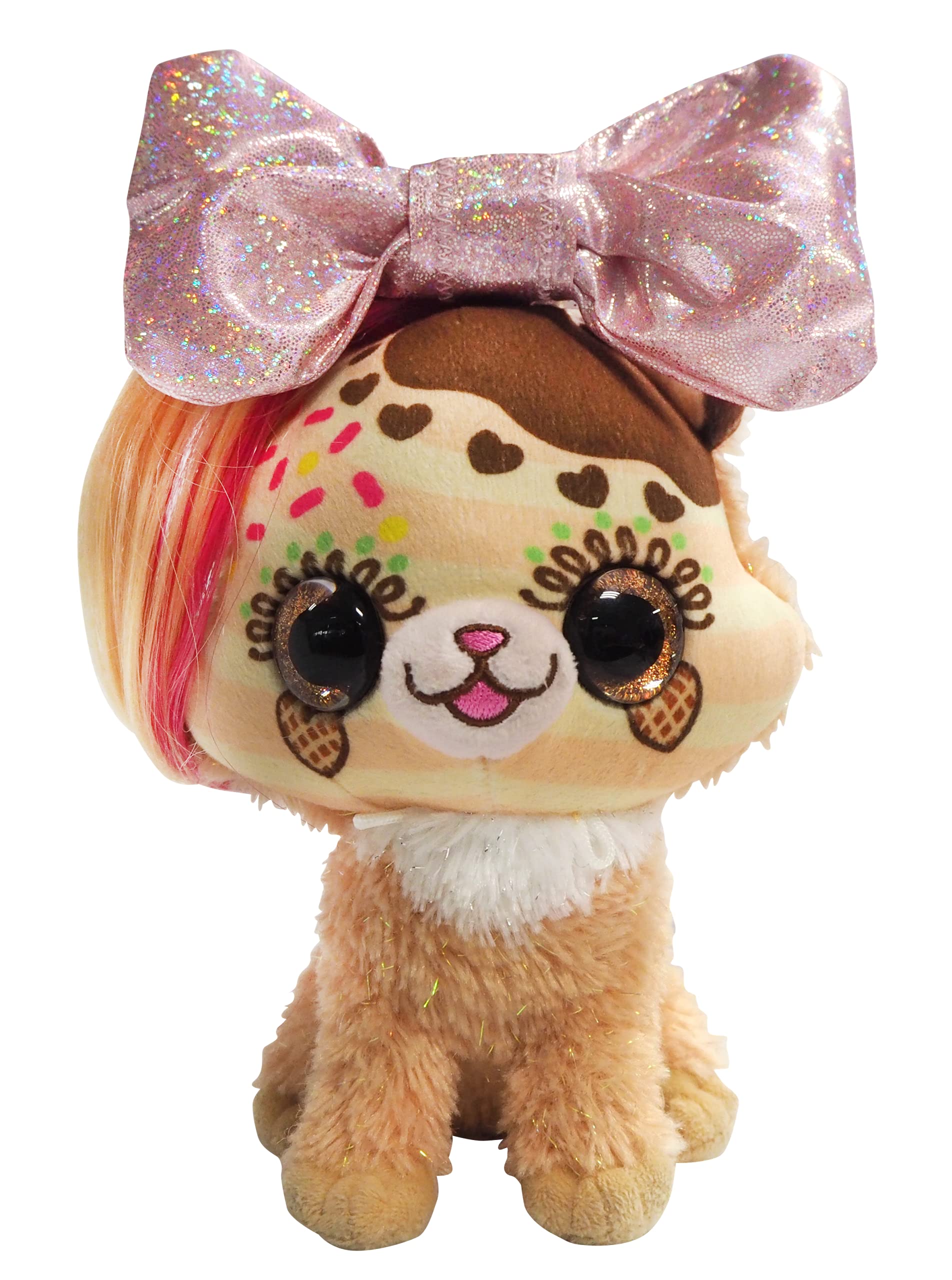 Pioupiou et Merveilles Little Bow Pets Stuffed Animals-6" Little Bow Pets Regular Sprinkle Bow Pet-2 Surprise Toys Inside Bow