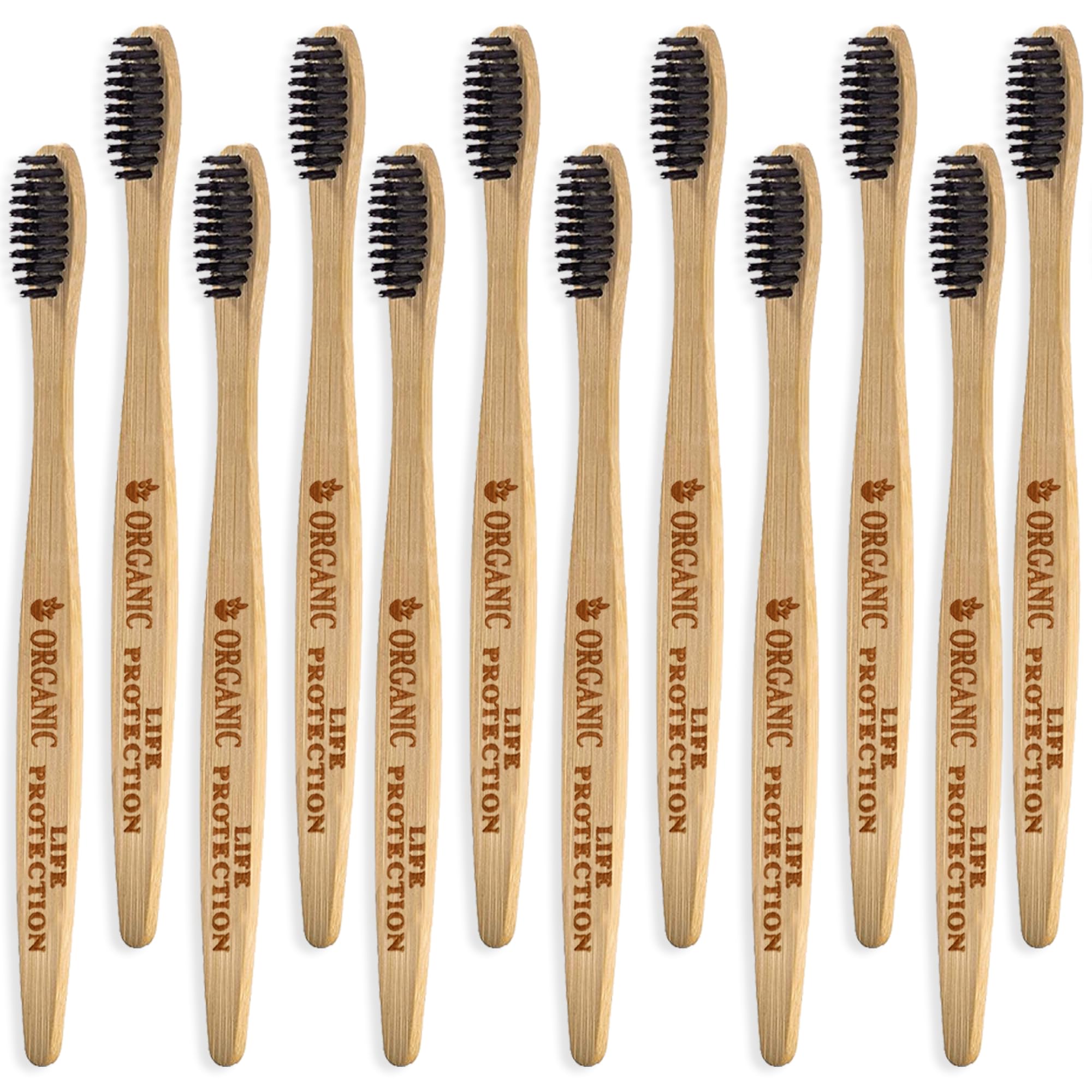 Life Protection Organic Bamboo Manual Toothbrush For Adults With Charcoal Bristle Soft Toothbush (12 Toothbrush) (B0C827HRV5) Amazon Price History, Amazon Price Tracker