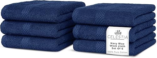 Miniatura 42 de Juego de 12 paños de lavado de 100 % algodón peinado para rostro y cuerpo (12 x 12 pulgadas), sostenibles, suaves, muy absorbentes, para hotel, spa