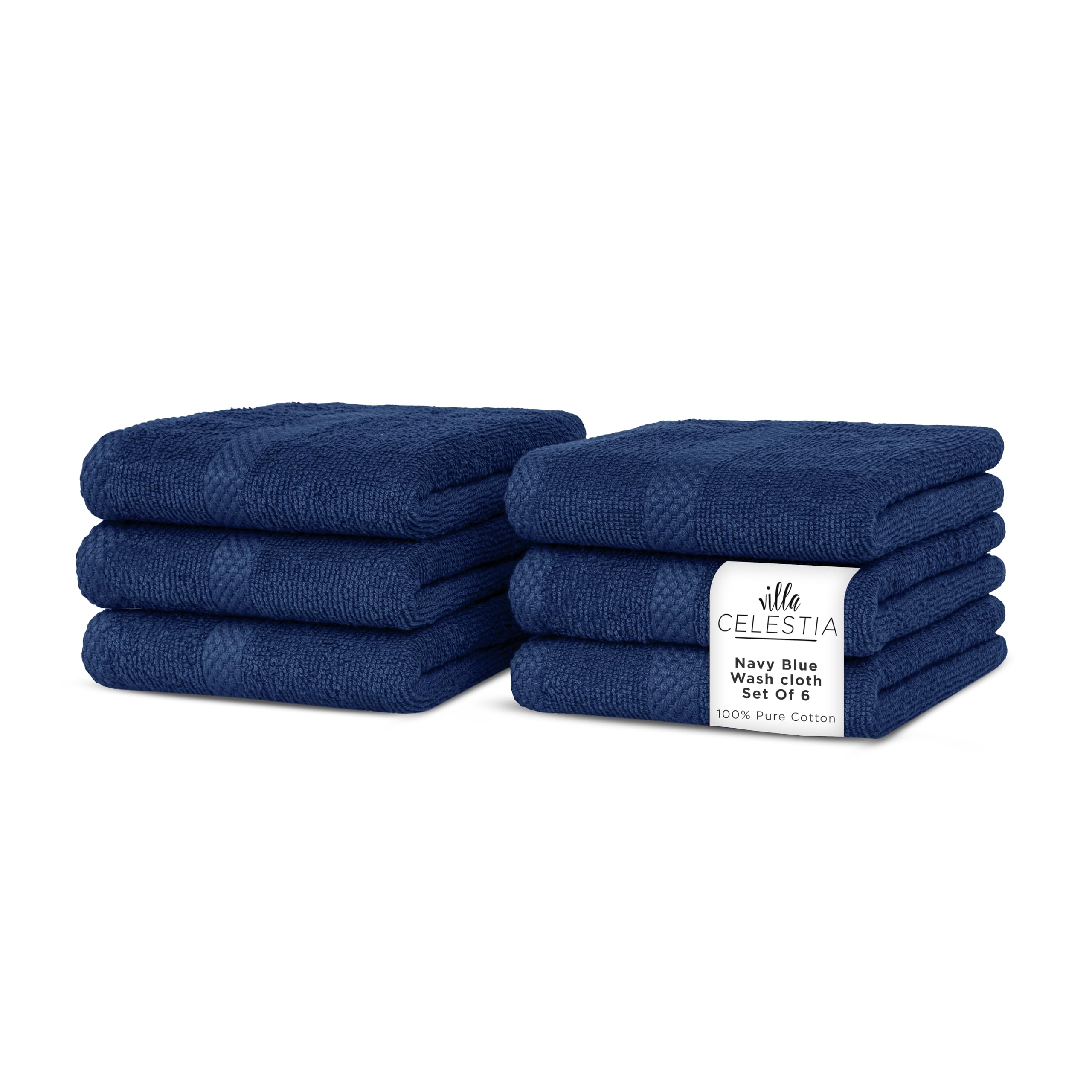 Villa Celestia Cotton Washcloths Set of 6