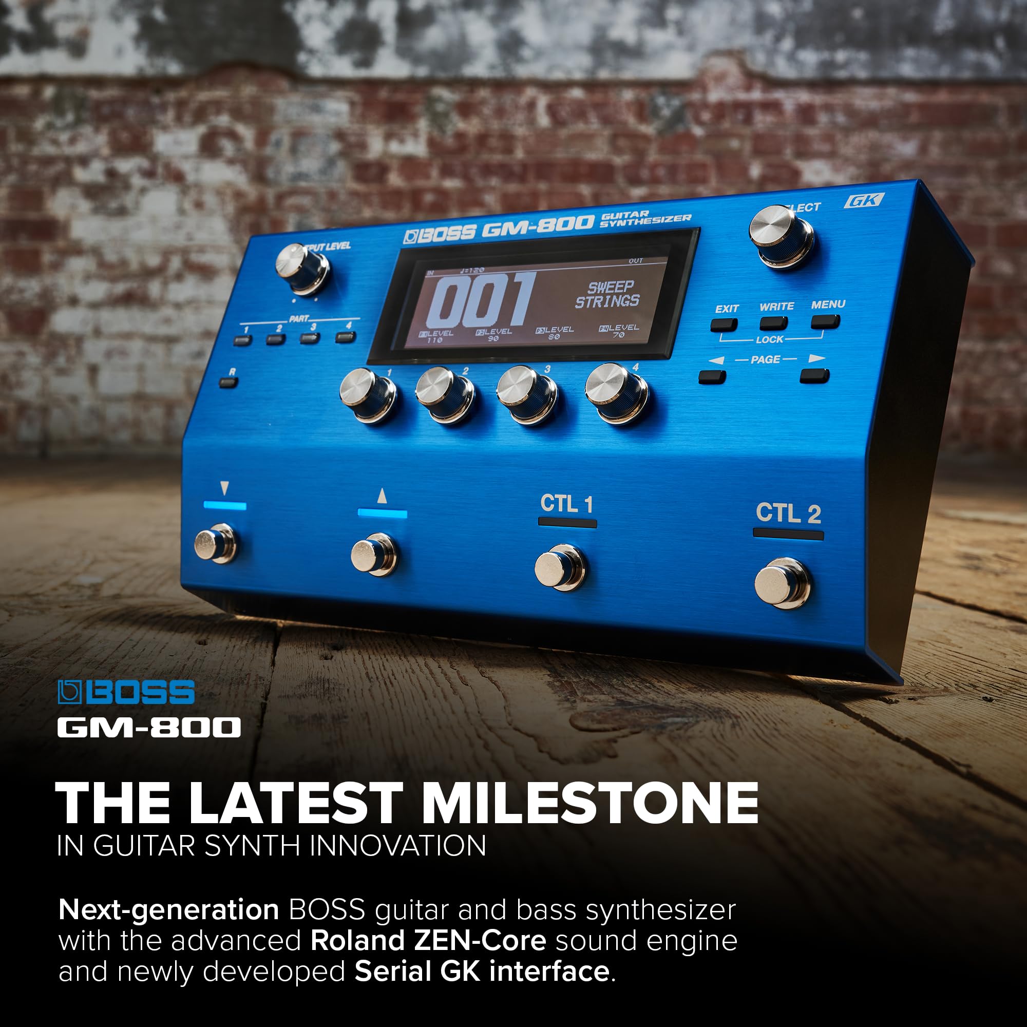 Sintetizzatore per Chitarra BOSS GM-800 | Sintetizzatore per Chitarra & Basso di Nuova Generazione con Interfaccia Seriale GK di Nuovo Sviluppo | Avanzato Generatore Sonoro ZEN-Core