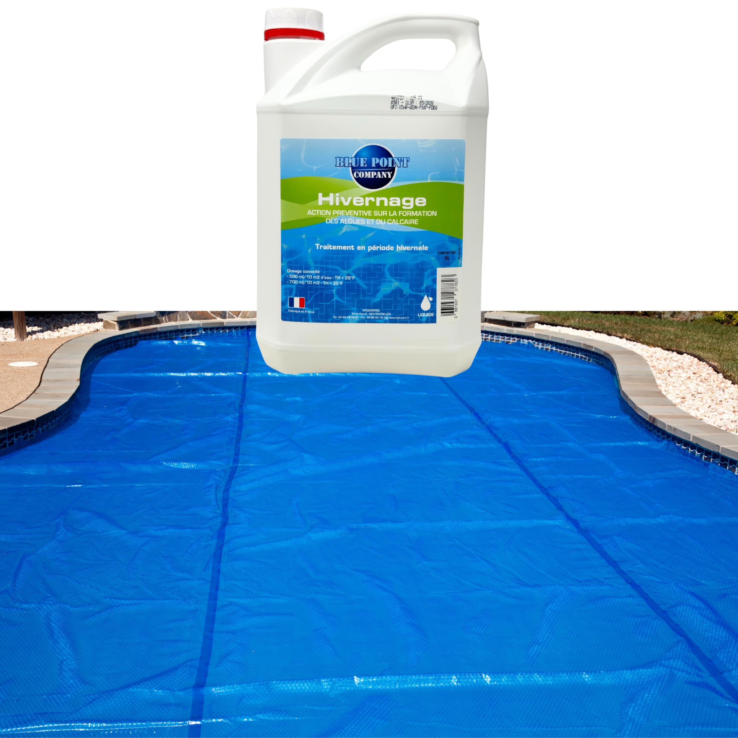 Hivernage Piscine, Traitement Anti Algues │ Produit d’Hivernage Liquide pour Piscines, Efficace Contre Algues Vertes 5L │ Empêche Les dépôts calcaires et évite Le développement des algues