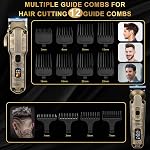 Scttomon Professional Hair Clipper for Men Hair Cutting Kit Men's Beard Trimmer Hair Trimmer Shaver Cordless Barber Clippers and Trimmers Set Bronze