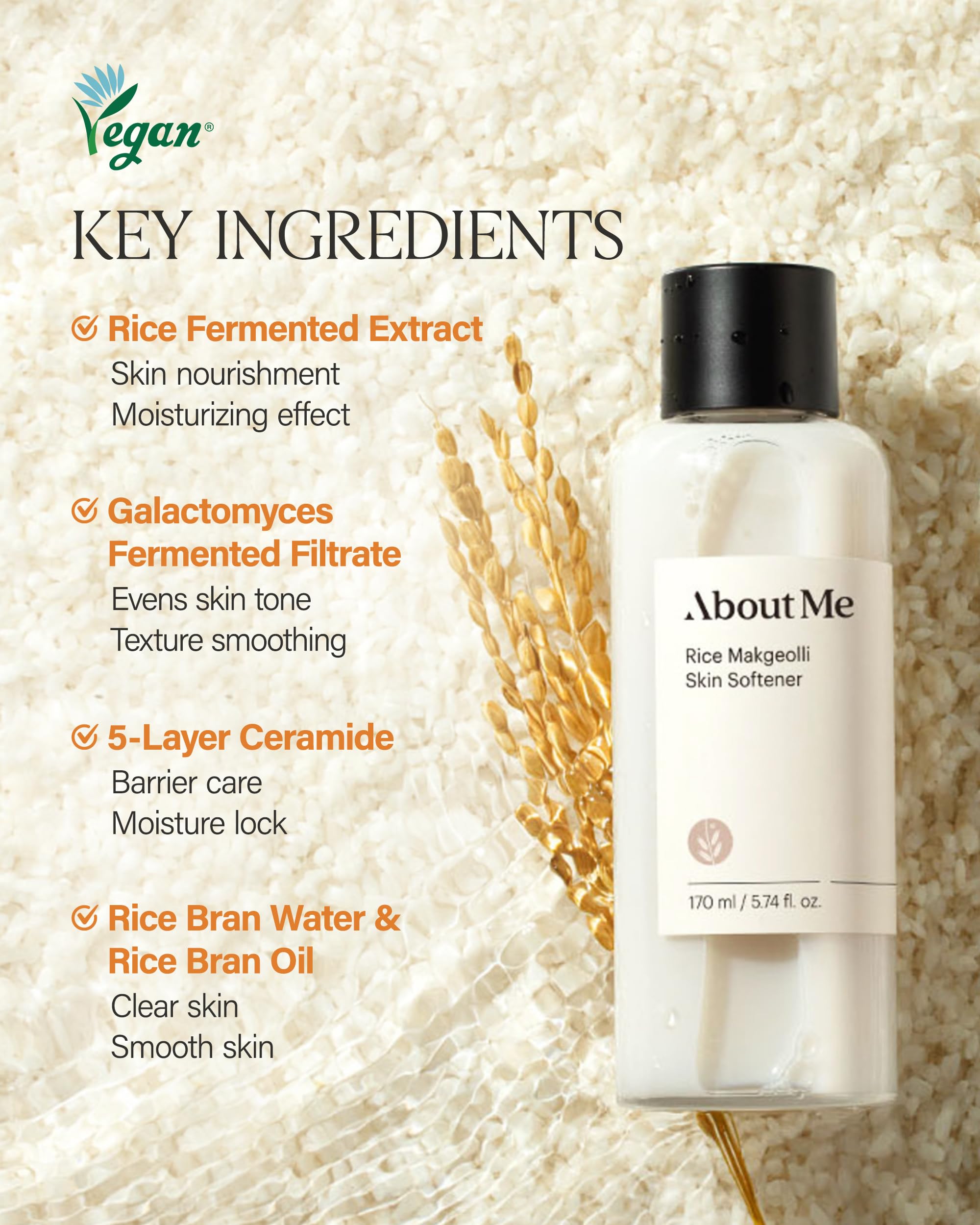 ABOUT ME Rice Makgeolli Skin Softener + About Me Rice Makgeolli Cleansing Foam Bundle