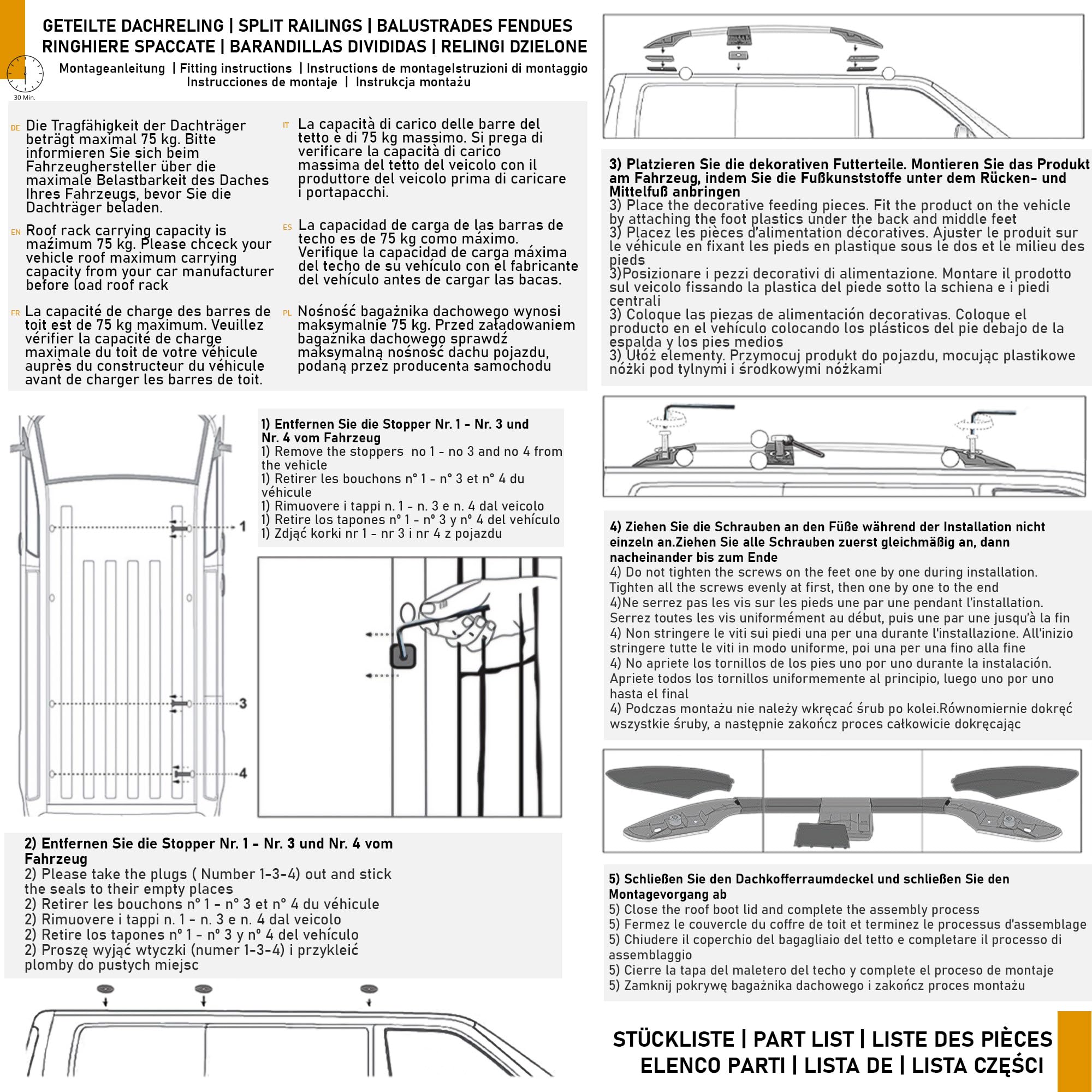 CHROMEMASTER | Compatible con Dacia Dokker 2012-2021 | Barras Portaequipajes, Rieles de Techo; Se Utilizan para el Montaje de Portaequipajes de Techo, Cajas de Techo o Portabicicletas; Aluminio