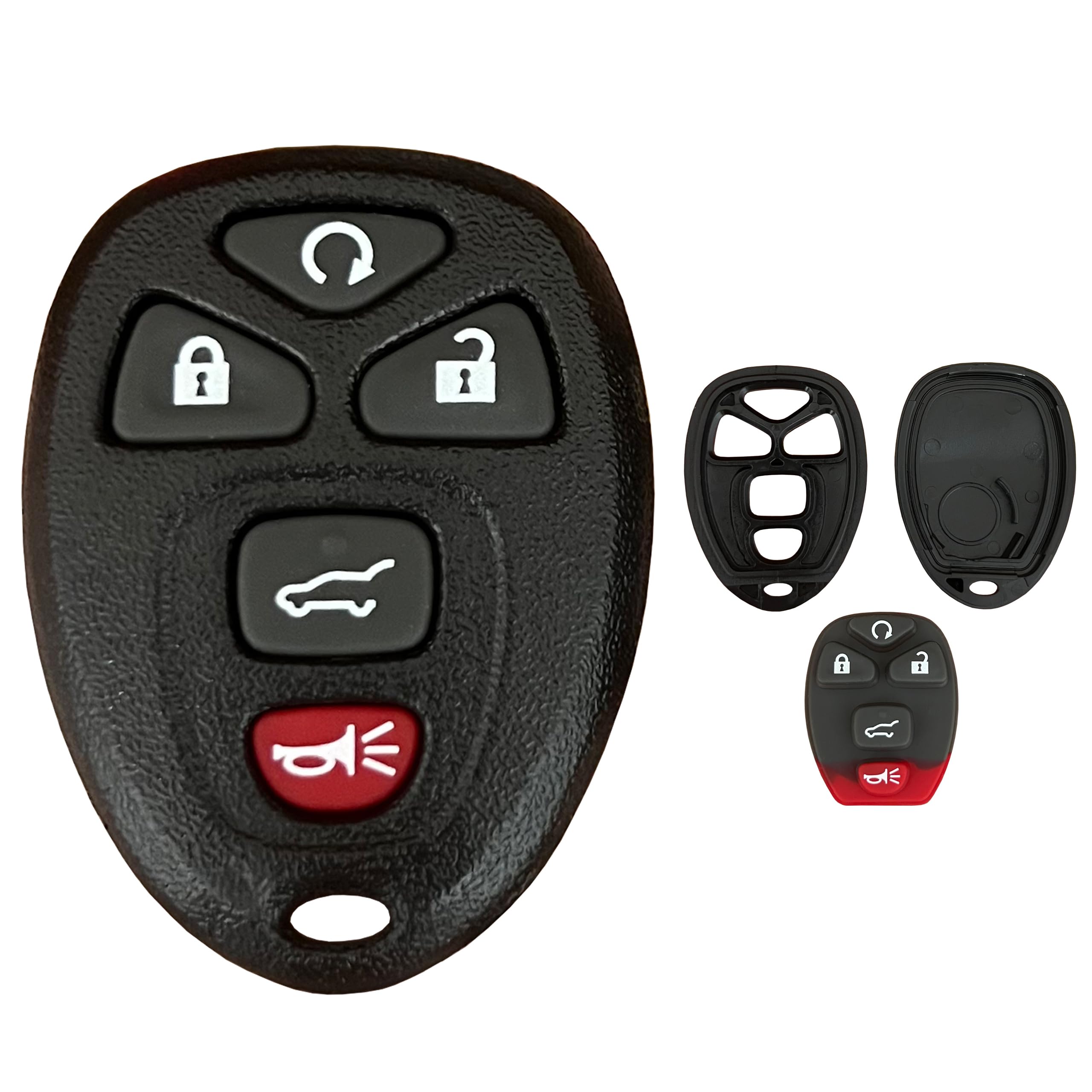 QIXIUBIACar Key Shell Case Replacement Key Cover Fit for GMC Acadia Yukon Chevy Suburban Tahoe Traverse Cadillac Escalade SRX Buick Enclave Saturn Outlook (Black)