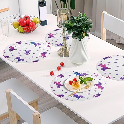 Miniatura 6 de Vibrant Unicorns Table Placemat, Non Slip Heat Resistant Place Mats for Wood Table for Kitchen one sizex1