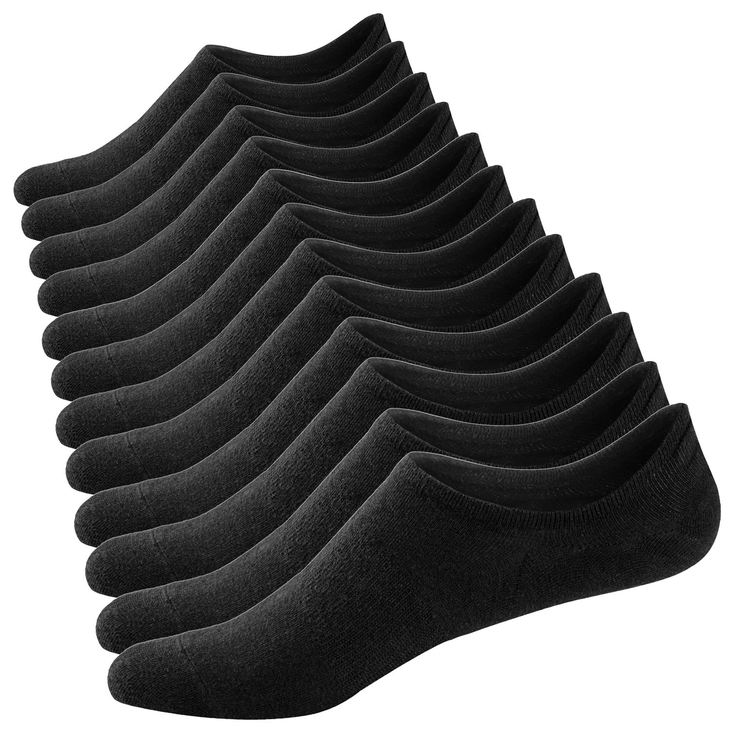 Damen Unsichtbare Sneaker Socken Baumwoll Kurzsocken Sport Socken für Loafers Boots Schuhe mit Rutschfest Silikon 36-43
