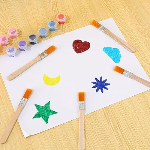 Miniatura 5 de 12 pinceles de pintura de 5 pulgadas, herramienta de pintura de cerdas suaves con mango de madera, pequeños pinceles de pintura para paredes,