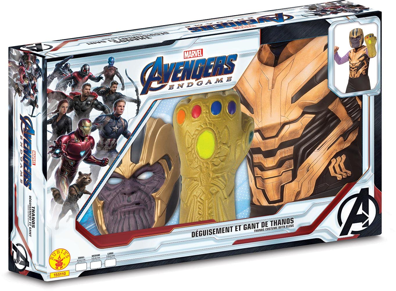 Rubies Disfraz de Thanos + guante del infinito – 5 – 6 años