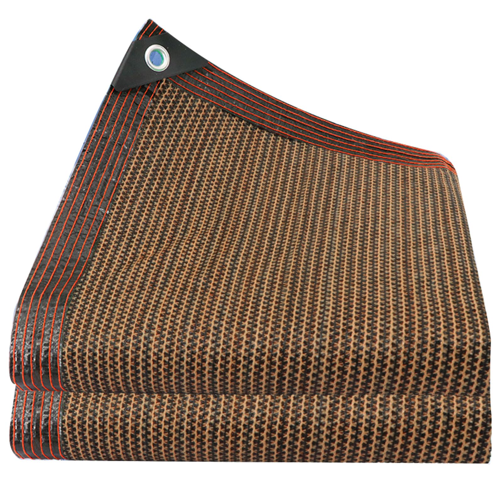 WQPMNYG This Heavy Duty Shade Cloth with Eyelets - Rectangle Sun Shade Netting for Pergola Greenhouse and Garden Plant Growth (Brown 2x9m) - Perfect for Chicken Coop.
