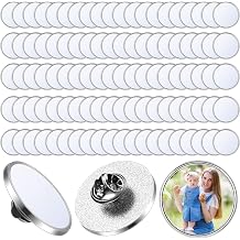 Zeyune 150 Pcs Sublimation Buttons Blanks with Pins, 0.98 Inch Sublimation Lapel Pins Buttons Blanks Heat Transfer Aluminum Sheet Badge Kit for DIY Crafts Making School Supplies Birthday Party Favors