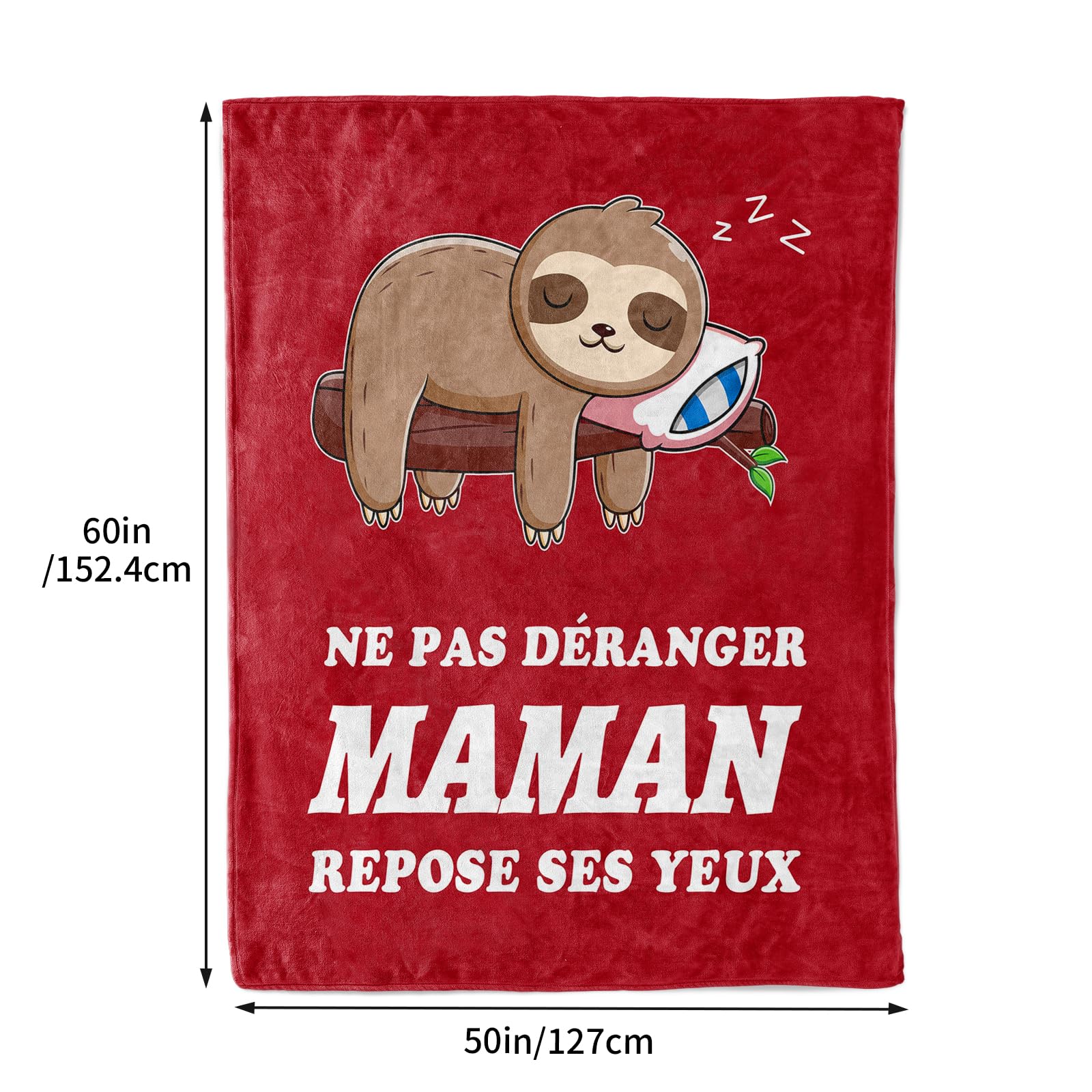 Plaid Polaire Cadeau Maman – "Je T’aime Maman" Gravé Cœur, Couverture Douce Fête Des Mères, Anniversaire, Noël Pour Maman