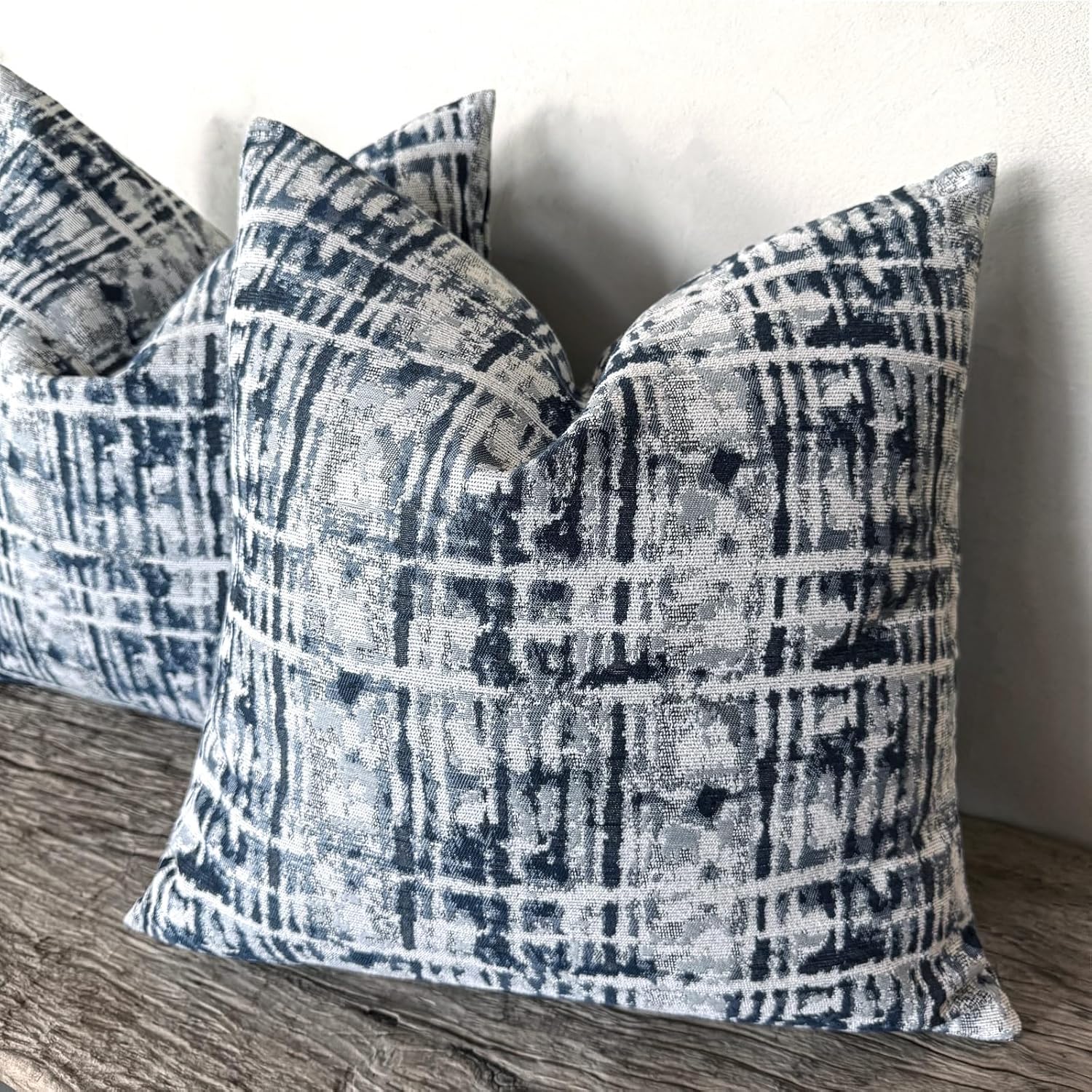Decorative Throw Pillow Covers 18x18 Inch Set of 2, Navy Blue - Polyester for Couch and Living Room - Image 4