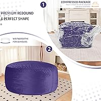 Vista 7 de HABUTWAY Silla Puf de 3 Pies de Terciopelo Lujoso de Piel Ultra Suave con Espuma Viscoelástica de Alto Rebote, Sillas Puf para Adultos, Sofá