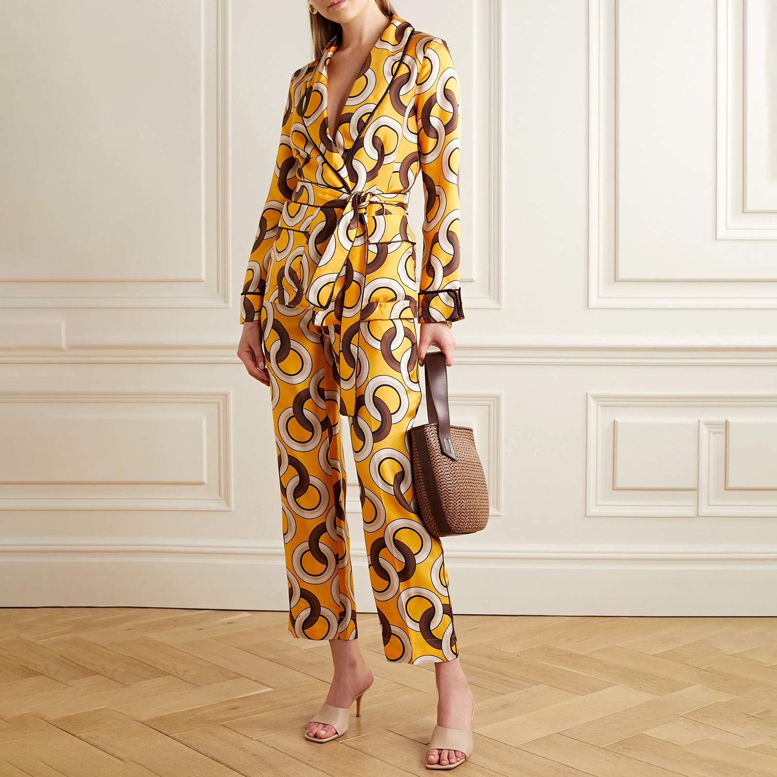 Greatonu Women's Square Toe heels Open Toe Slip-on Sandals Heeled Mules