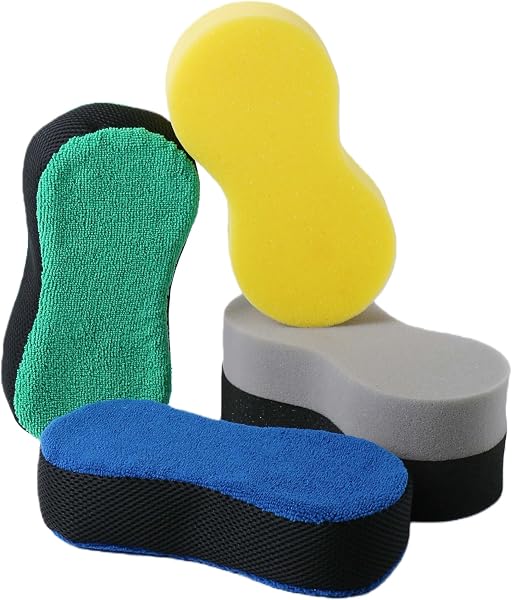 (5 Pack) Microfibre Car Cleaning Sponges & High-Density Car Sponges For Washing, Hygiene Colour-Coded, Non-Scratch, Multi-Use Big Sponge | Car Sponge For Inside, Wheels, Windscreens & Bodywork - 1