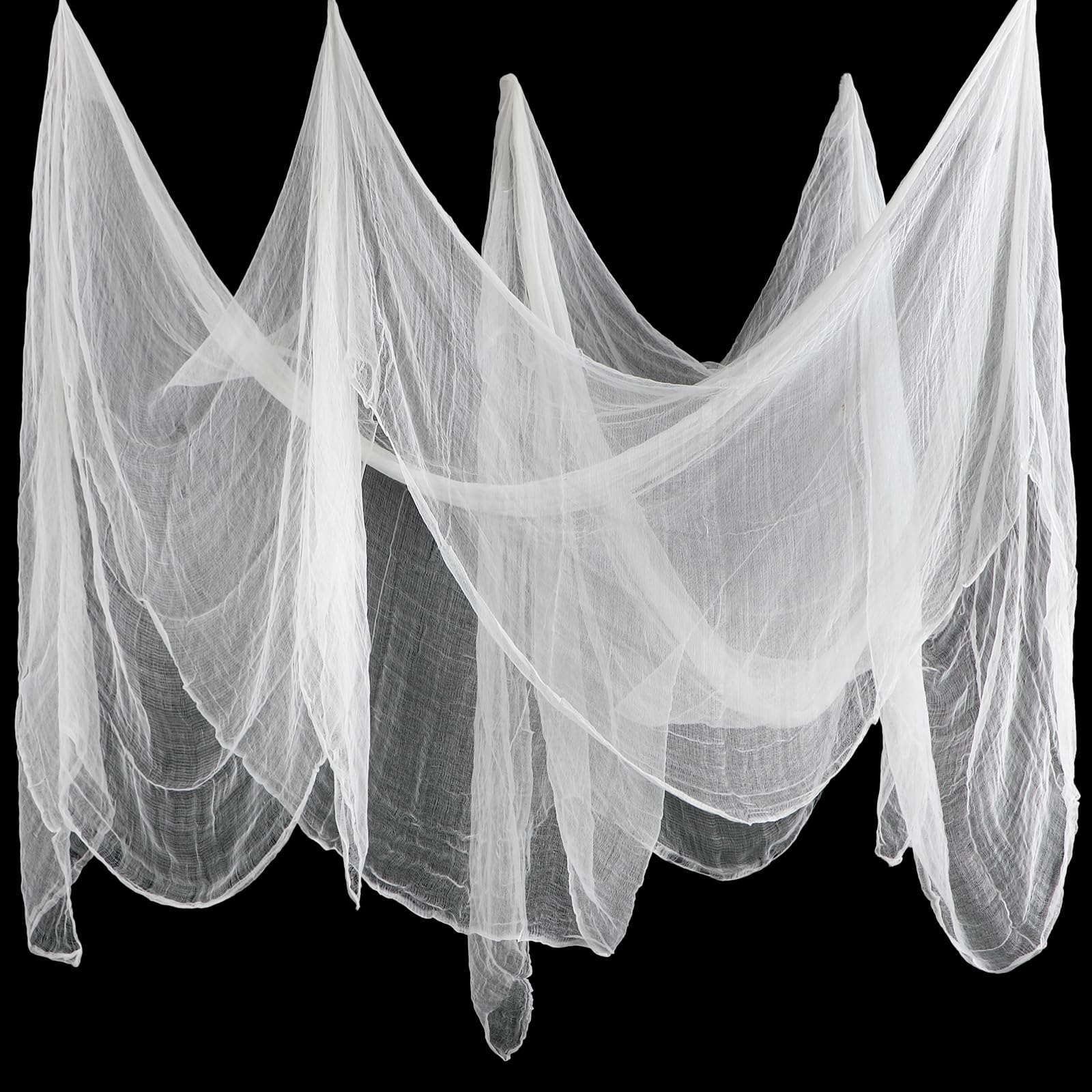 Boao 39.37 x 393.7 Inch Halloween Cheesecloth Cheese Cloth Roll for Crafts Large White Cotton Muslin Gauze Fabric for Party Decorations