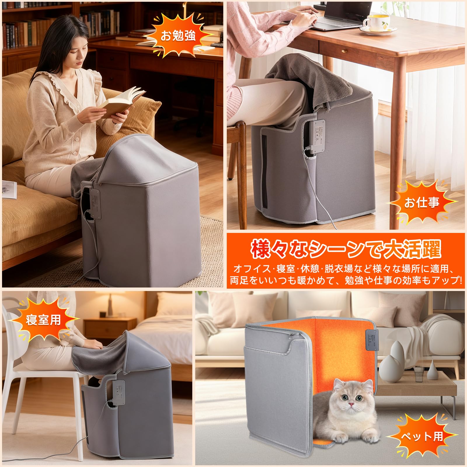 Amazon | 【2025改良 高温版】CHICHL パネルヒーター 足元 ヒーター 遠