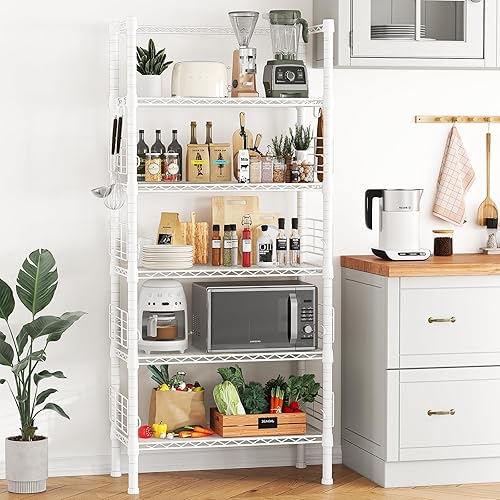 Miniatura 2 de Estantes de almacenamiento de metal de 5 niveles, estantes de pie para garaje, cocina, baño, balcón y sala de estar, estantería estrecha de metal