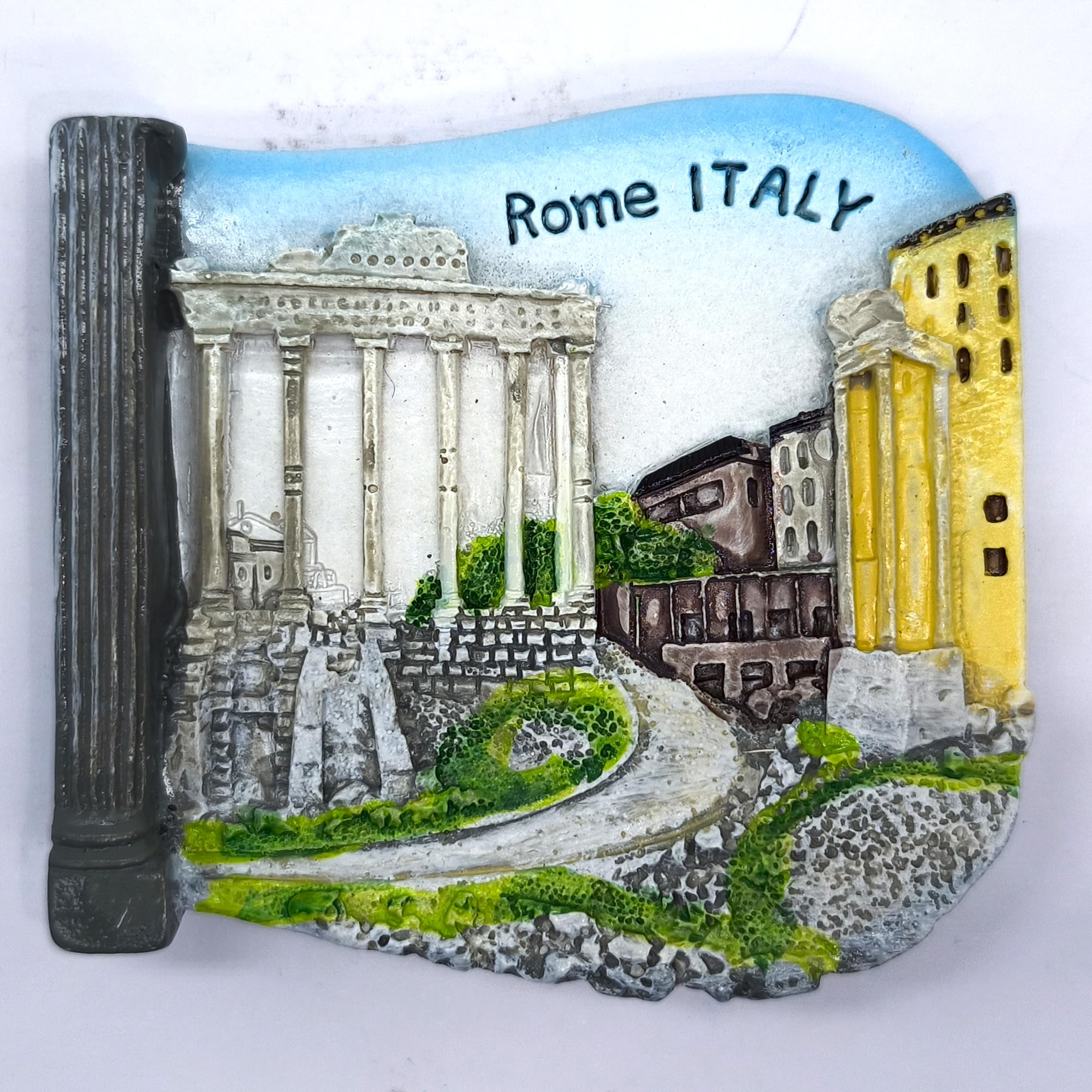 3D Rome Italy Fridge Magnet - Roman Colosseum & Ancient Ruins Souvenir - Handcrafted Resin Travel Magnet — image 1