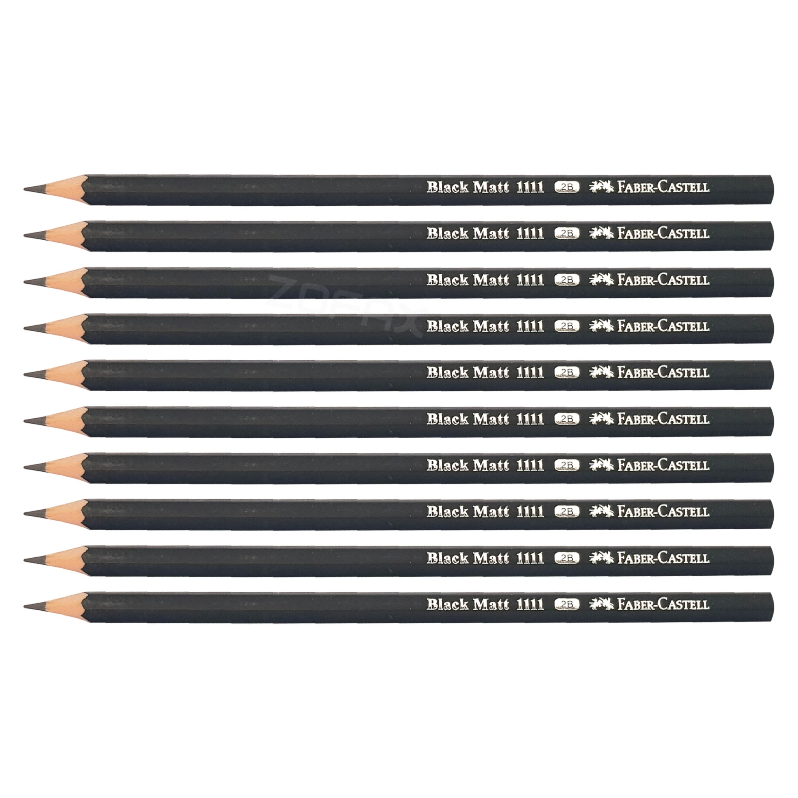 Faber-Castell Graphite Lead Drawing Pencils, 2B Lead Grade, Pack of 10, Professional Artists Drawing Sketching Shading Doodling Writing Toning Drafting Pencils