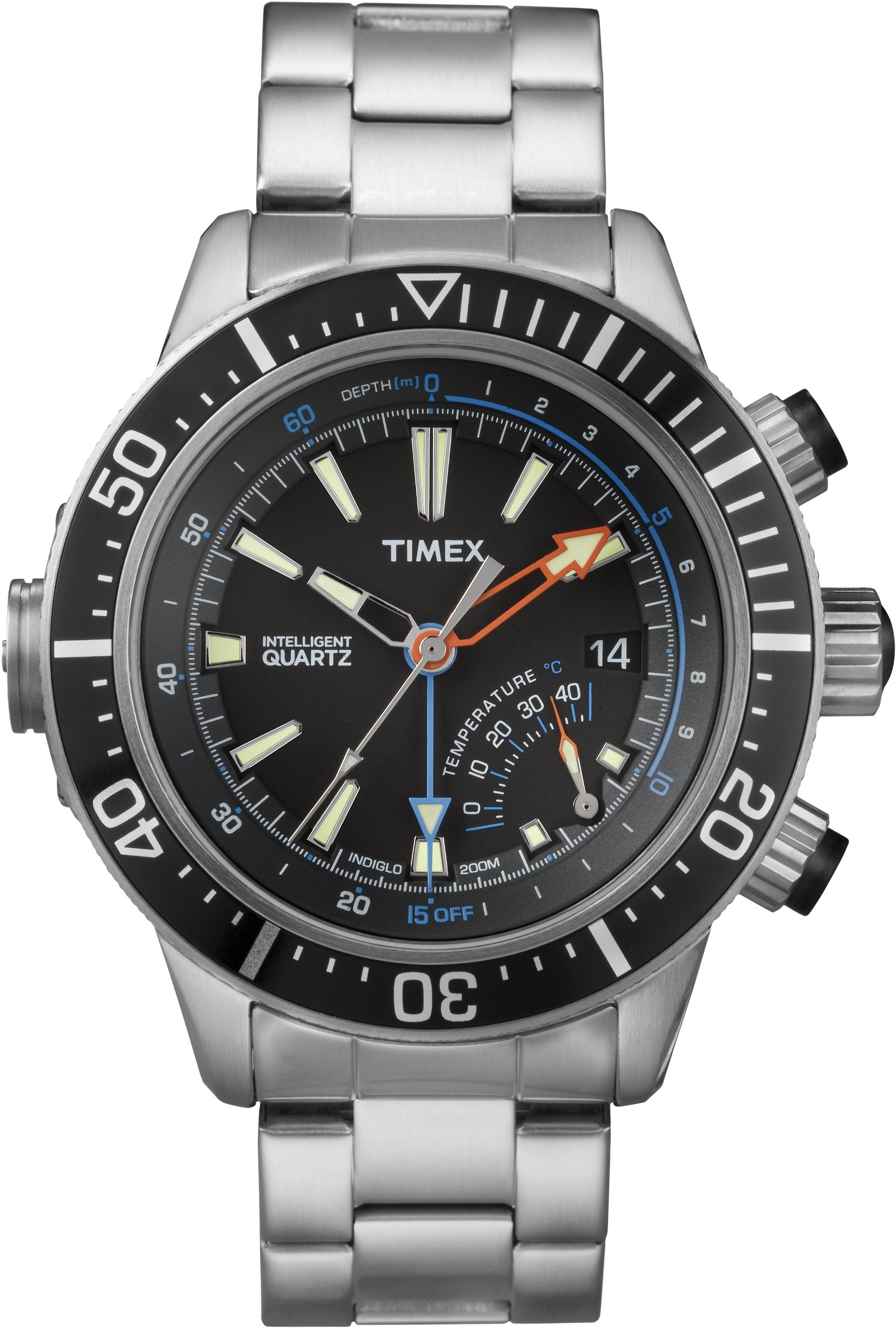 Timex Intelligent Quartz T2N809 Mens Indiglo Depth Gauge Thermometer Watch:  Buy Online in Botswana at desertcart