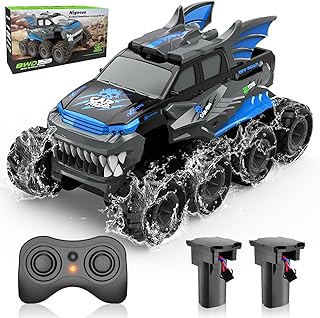 Nigecue Amphibious 8WD Remote Controlled Car, 2.4GHz RC Car, 360° Rotation, 4WD RC Truck for Children from 3 4 5 6 7 8 9 Years