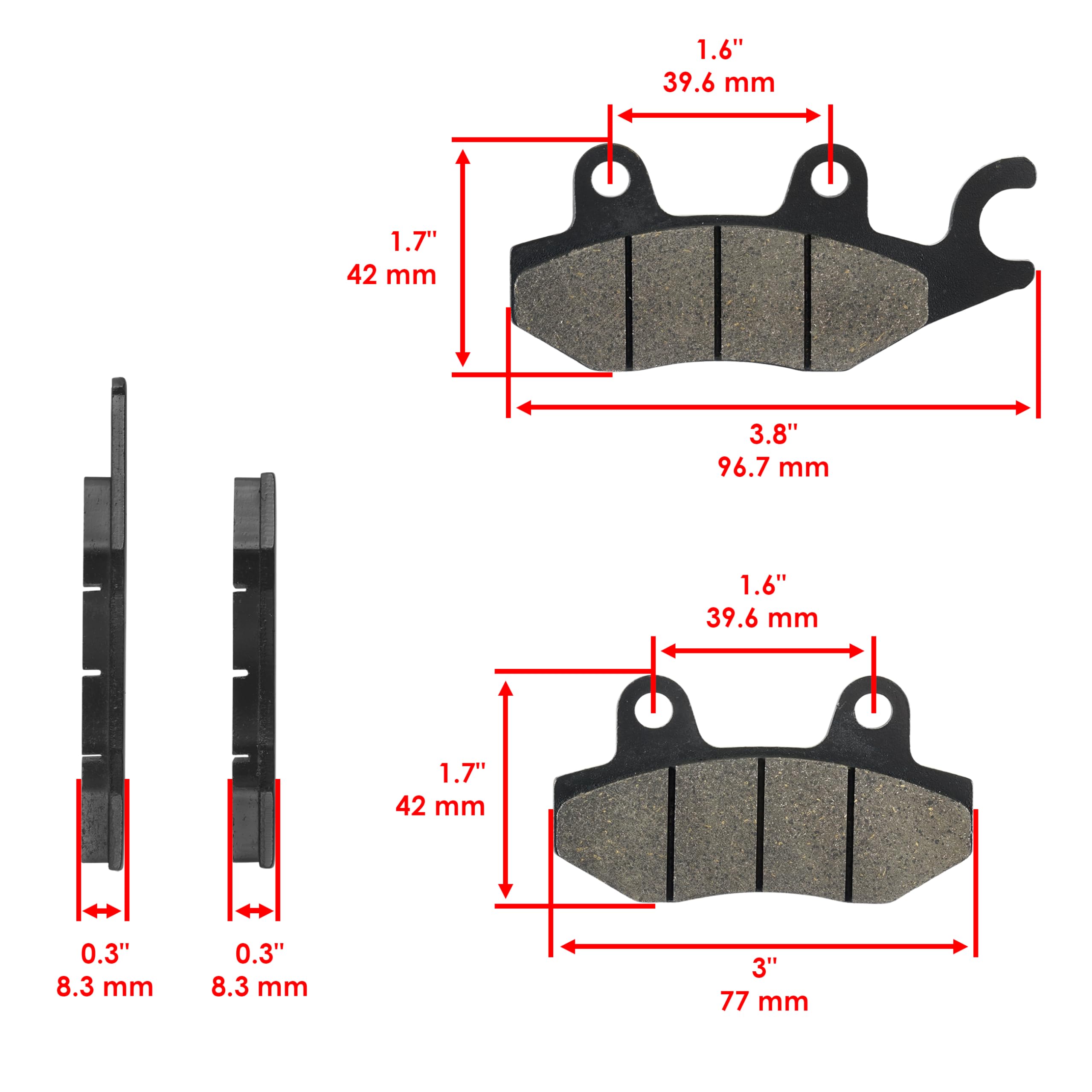 Front & Rear Brake Disc Rotors W/ Pads For Yamaha Rhino 700 4x4 (2008-2013) 12 thumbnail image