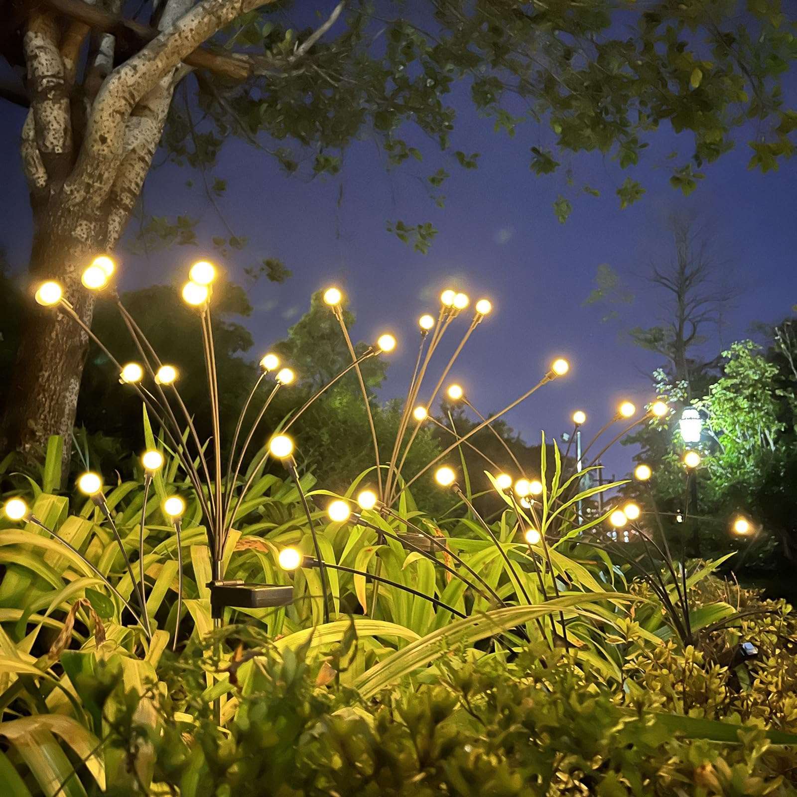 Luci Solari Da Giardino A Forma Di Giacinto - Con Steli Luminosi E Fiori Colorati, Decorazione Esterna