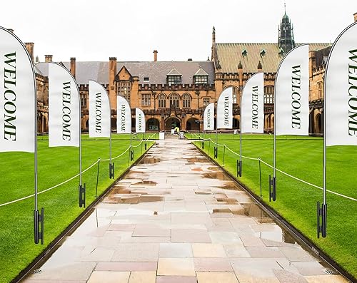 Miniatura 6 de Shimeyao 6 piezas de bandera de plumas de 23 pulgadas con picos de tierra resistentes para bandera, estacas para bandera, poste de bandera de plumas