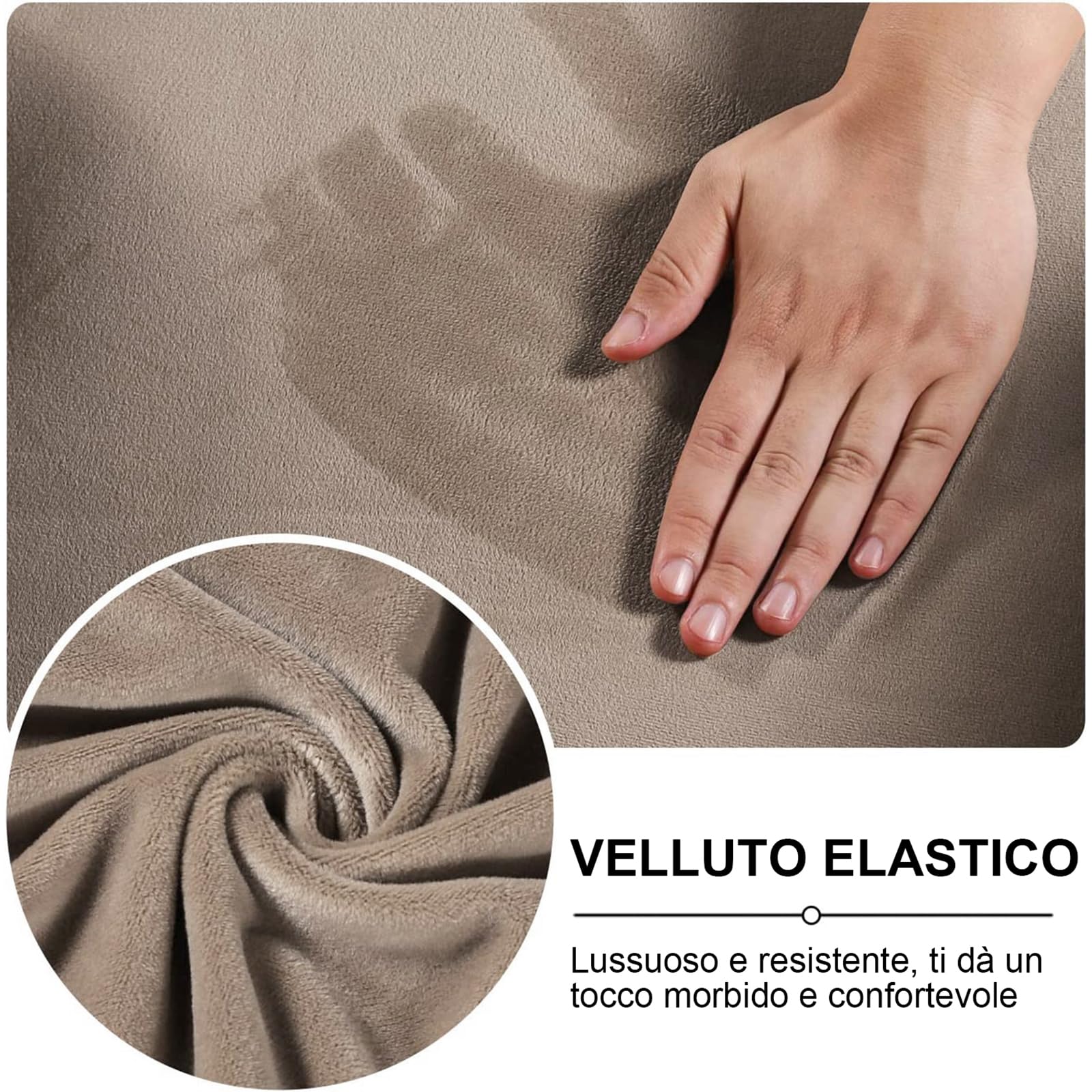 Coprisedia Da Bar Con Schienale, Elastico Velluto Tessuto Copriseduta Per Sgabelli Da Bar Rimovibili Schienale Basso Girevole Coprisedie-Taupe-2 pezzi