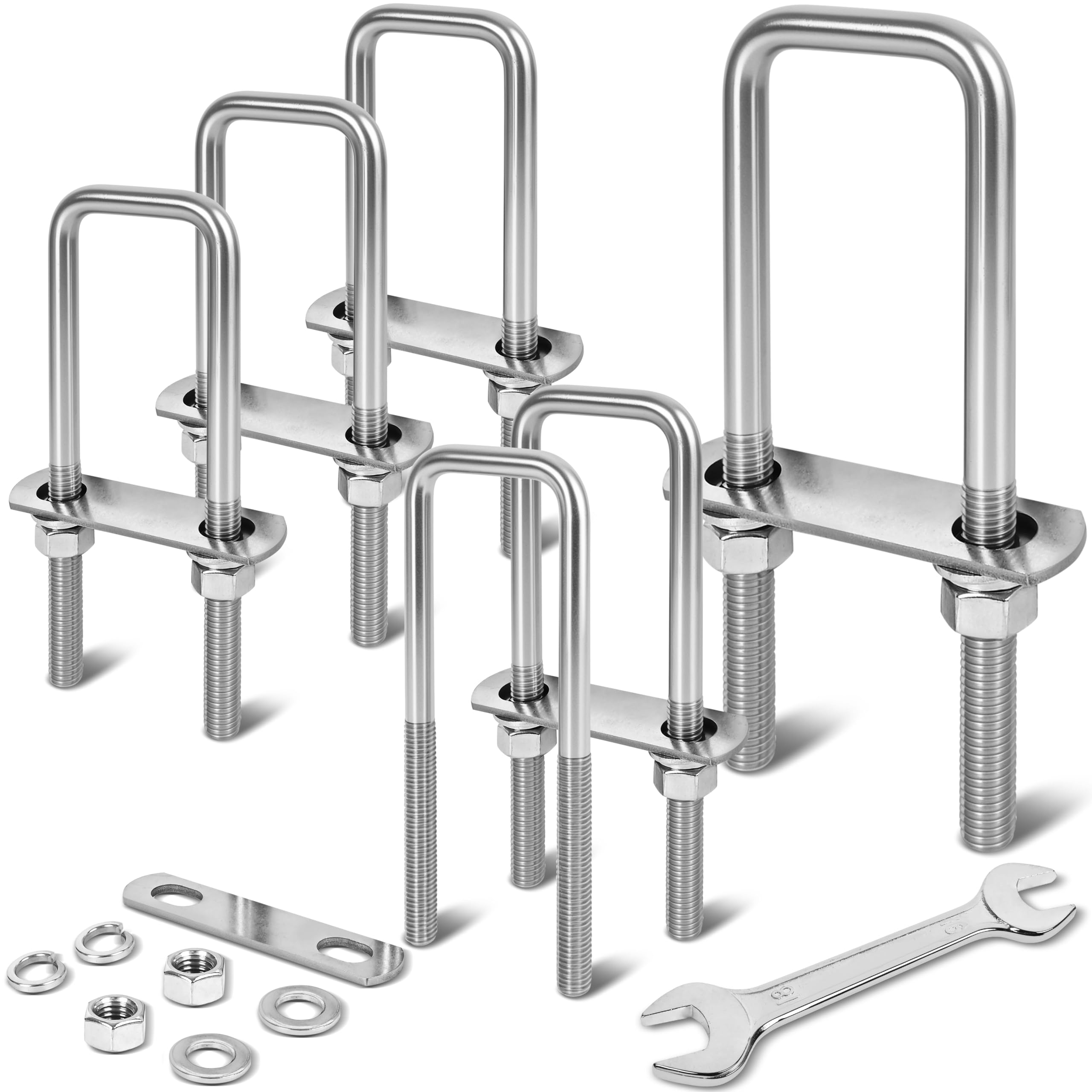 M12 Stainless Steel U-Bolts - 4 Sets Kit -14