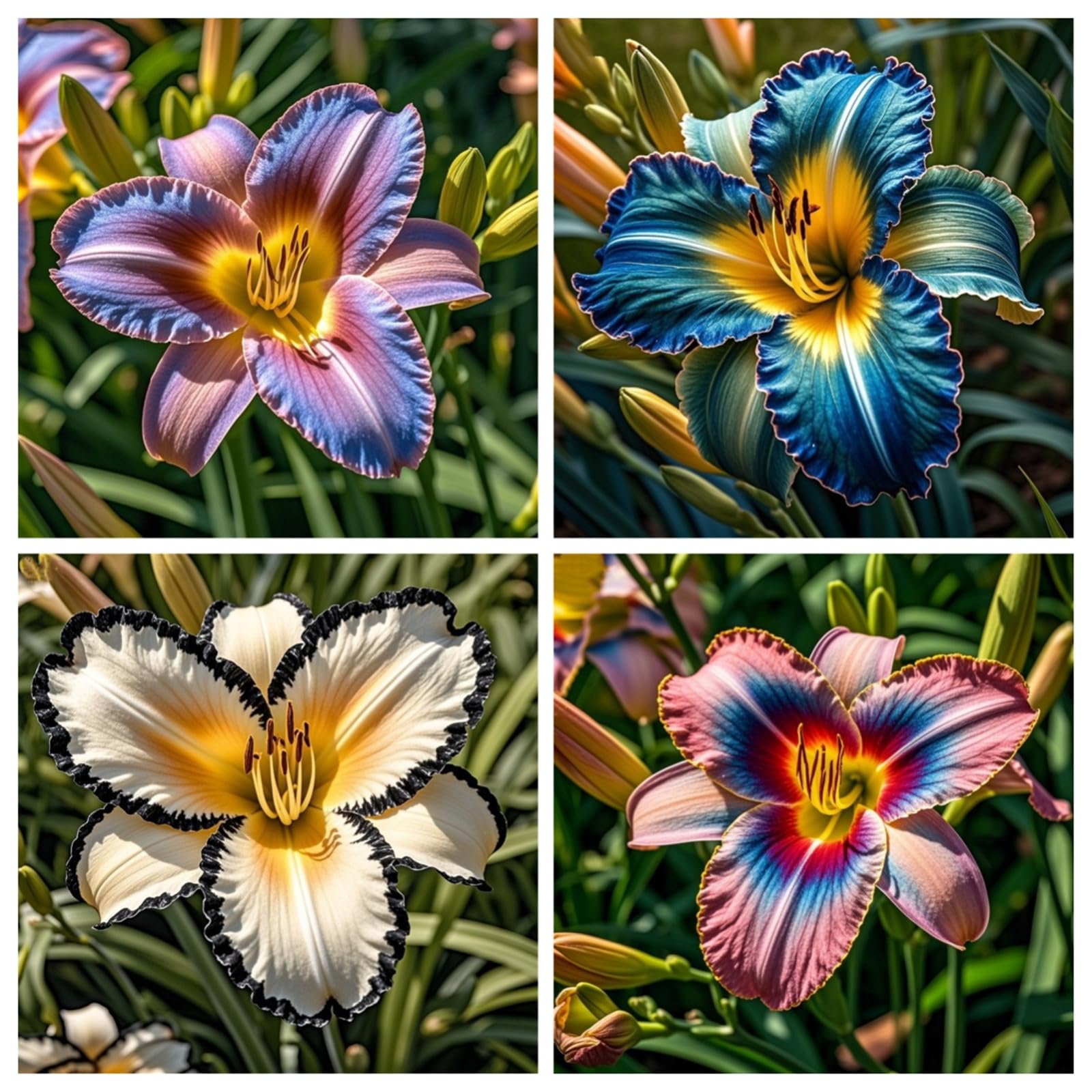 Perennial Daylily Bulbs/Mix Brilliant Daylily Bulbs for Planting Now UK-Excellent Display Indoor/Can Be Potted Aromatic-8bulbs-E