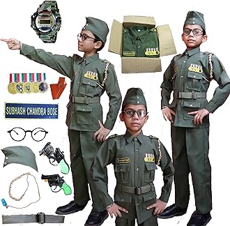 SCRIPTURE Fancy Dress Army costumes for kids |Indian Army, Police, BSF & Subhash Chandra Bose costumes for boys & girls fancy dress costumes for school function